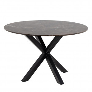 Masa dining maro/neagra din marmura 120 cm Heaven Quiet Object