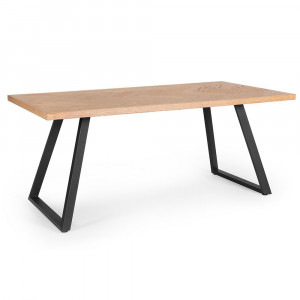 Masa dining maro/neagra din metal 90x180 cm Dukat Bizzotto