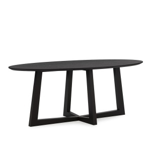 Masa dining neagra 100x200 cm Bethy Thai Natura