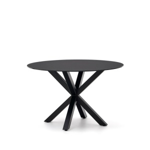 Masa dining neagra din metal 120 cm Argo Kave Home
