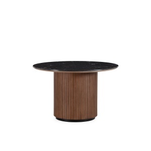 Masa dining neagra/maro din lemn 120 cm Kansas Thai Natura