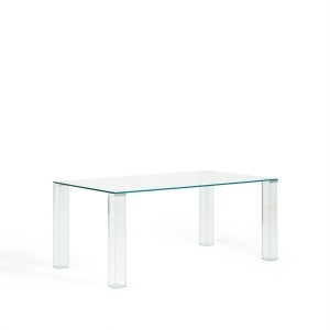 Masa dining transparenta din sticla 90x160 cm Adularia Kave Home