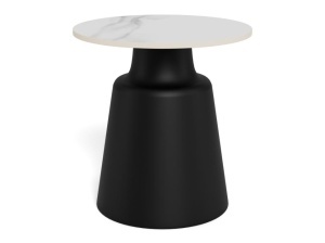 Masa laterala alba/neagra din ceramica 45 cm Santorini Quiet Object