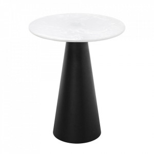 Masa laterala alba/neagra din metal 50 cm Congo Versmissen