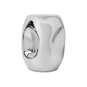 Masa laterala argintie din ceramica 36 cm Currents HKliving