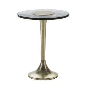 Masa laterala aurie din metal 45 cm Tobias Thai Natura