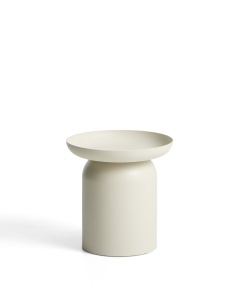 Masa laterala exterior ecru din metal 45 cm Arcola Kave Home