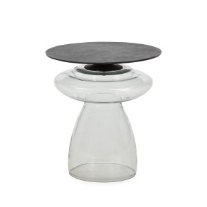 Masa laterala maro din metal 47 cm Angora Thai Natura