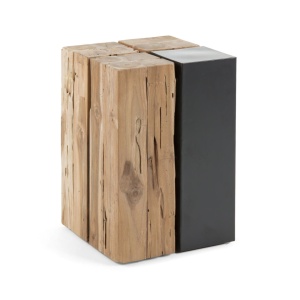 Masa laterala maro/neagra din lemn 29x29 cm Kwango Kave Home