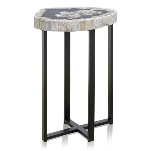 Masa laterala maro/neagra din lemn 43x56 cm Ugla Versmissen