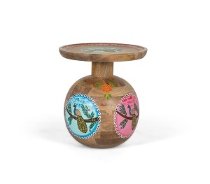 Masa laterala multicolora din lemn 42 cm Bird Giner y Colomer