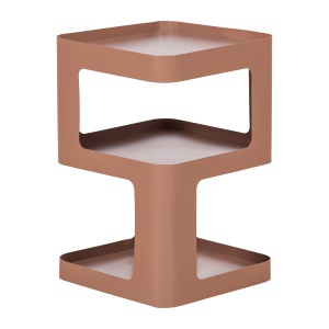 Masa laterala roz somon din metal 35x35 cm Riv Woood