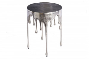 Masuta argintie din aluminiu 37 cm Liquid Line The Home Collection