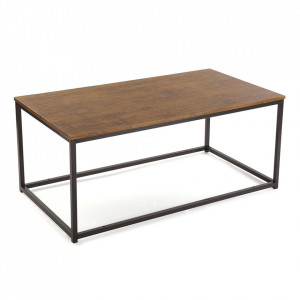 Masuta de cafea maro/neagra din lemn si metal 60x110 cm Thora Versa Home