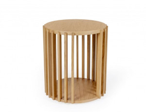 Masuta maro din lemn de stejar si MDF 53 cm Drum Woodman