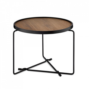 Masuta neagra/maro din MDF si melamina pentru cafea 59 cm Mack Furnhouse