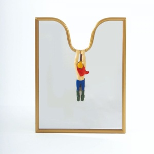 Oglinda aurie din fibre naturale 35x45 cm Circus Seletti