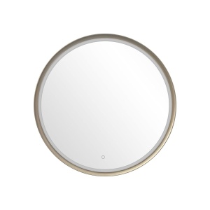 Oglinda cu LED rotunda aurie din metal 80 cm Lustro Art Zuma Line