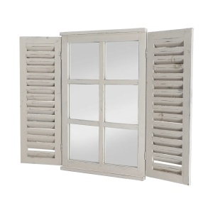 Oglinda decorativa crem din lemn 39x59 cm Window Esschert Design