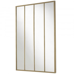Oglinda dreptunghiulara aurie din metal 100x150 cm Hozho Thai Natura