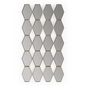 Oglinda dreptunghiulara aurie din metal 73x133 cm Louis Thai Natura