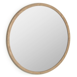 Oglinda rotunda maro din lemn 100 cm Alum Kave Home