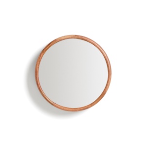 Oglinda rotunda maro din lemn 31 cm Berale Kave Home