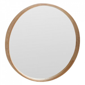 Oglinda rotunda maro din lemn de tec 55 cm Nova Raw Materials