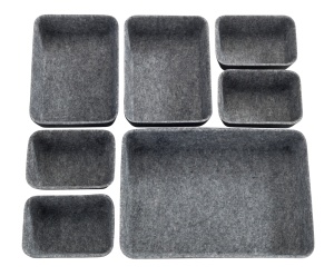 Organizator sertar 7 piese din fibre sintetice gri Drawer Wenko