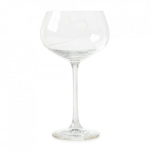 Pahar de vin transparent din sticla 19 cm Love White Riviera Maison