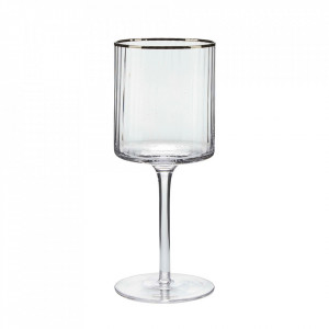 Pahar de vin transparent/gri argintiu din sticla 375 ml Josephine Margit Brandt