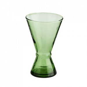 Pahar verde din sticla reciclata pentru vin 8x13 cm Beldi Madam Stoltz