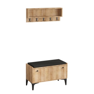 Pantofar si cuier maro stejar Lena The Home Collection