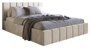 Pat bej din catifea 140x200 cm Slim FURPOL