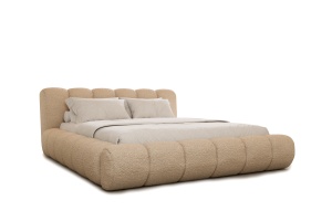 Pat bej nisipiu din textil 180x200 cm Cloud FURPOL
