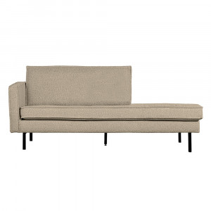Pat de zi bej din textil 203 cm Rodeo Boucle Left Woood