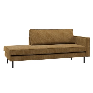 Pat de zi galben miere din textil 203 cm Rodeo Rib Right Woood
