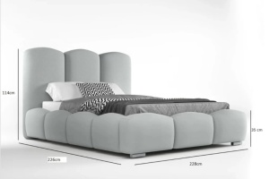 Pat din catifea gri platinat 200x200 cm Honor FURPOL
