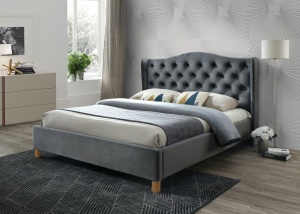 Pat gri din catifea 160x200 cm Aspen The Home Collection