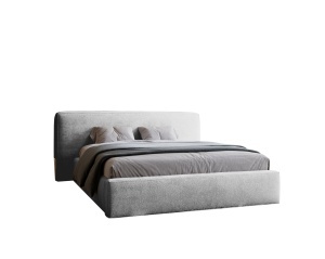 Pat gri din textil 140x200 cm Mona FURPOL