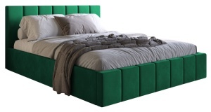 Pat verde din catifea 140x200 cm Slim FURPOL