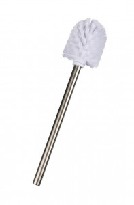 Perie argintie/alba din inox pentru toaleta White Brush Wenko