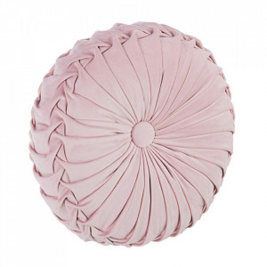 Perna decorativa rotunda roz din poliester 35 cm Chantal Bizzotto