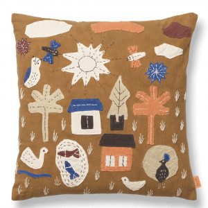 Perna multicolora din bumbac 40x40 cm Village 2 Ferm Living