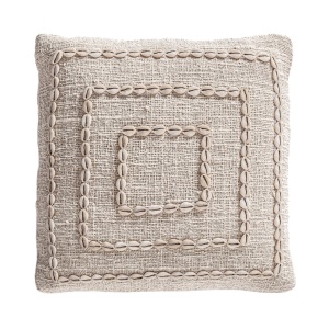 Perna patrata alb antic/maro din bumbac 50x50 cm Clancy Vical Home