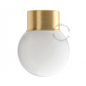 Plafoniera alba/aurie din metal Lavy Opaline Zangra