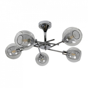 Plafoniera argintie/transparenta din metal cu 5 becuri Ozzo Candellux