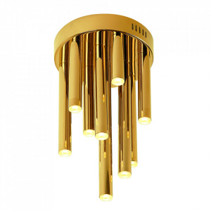 Plafoniera aurie din plastic acrilic si inox cu 10 LED-uri Organic Dimmable Maxlight