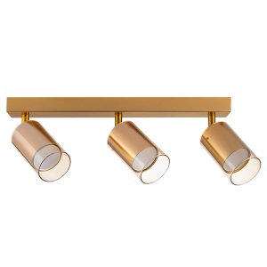 Plafoniera cu 3 spoturi aurie din metal Ren Zuma Line