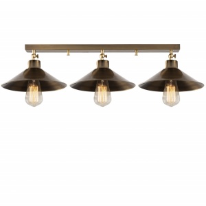 Plafoniera din metal maro cu 3 becuri Berceste The Home Collection